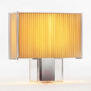 Designerska lampa stołowa Tatì, plisowany klosz