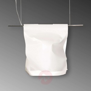 Biała lampa wisząca Stendimi, 40 cm