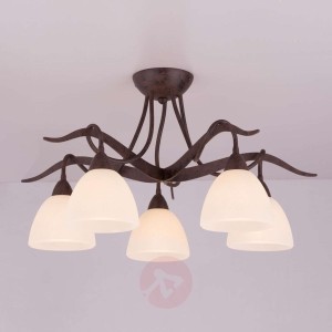 Lampa sufitowa Samuele wiejski dom 5-pkt. kremowa