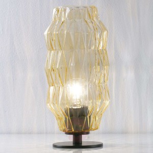 Lampa stołowa Origami, bursztynowa