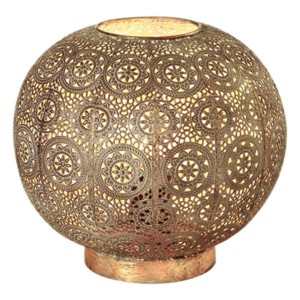 Lampa stołowa Motivo, kulista, złota