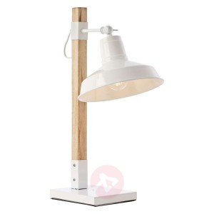 Lampa stołowa Hank ze stelażem z drewna