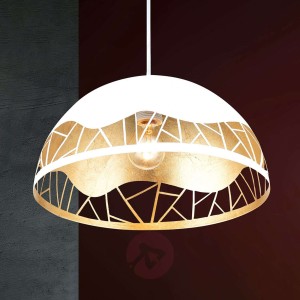 Pozłacana płatkami lampa wisząca Trance, Ø 34 cm