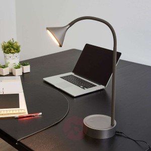 Regulowana lampa stołowa LED Ellister z portem USB