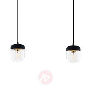 Designerska lampa wisząca Acorn, czarny i mosiężny