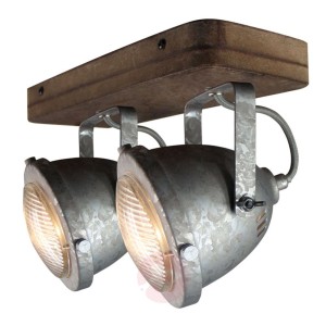 Lampa sufitowa Woody, galwanizowana, 2-punktowa