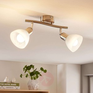 2-punktowa lampa sufitowa LED Paulina, kolor niklu