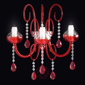 INTRECCI - lampa ścienna w ognistej czerwieni