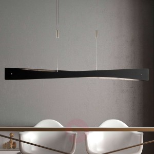 Lucande Lian lampa wisząca LED, czarna, aluminium