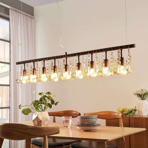 9-punktowa lampa wisząca Matei, kolor rdzy