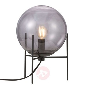 Lampa stołowa Alton ze szklanym kloszem szary dym