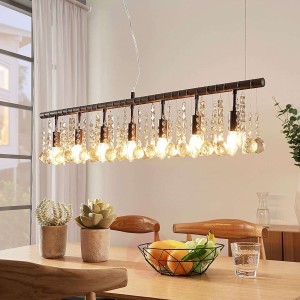 Rdzawa lampa wisząca Matei, 7-punktowa