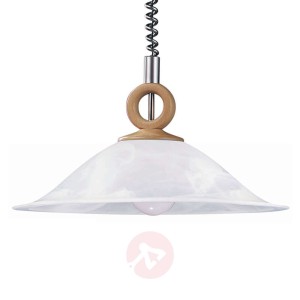 Lampa wisząca Saturn z drewnianymi aplikacjami
