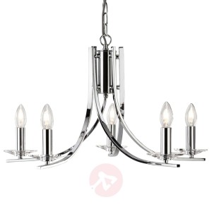 Szlachetna, 5-pkt. lampa wisząca Ascona, chromowa