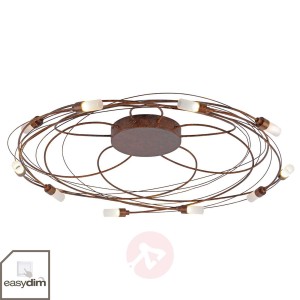Nelia – lampa sufitowa LED 10-pkt. Ø 80 cm rdzawa