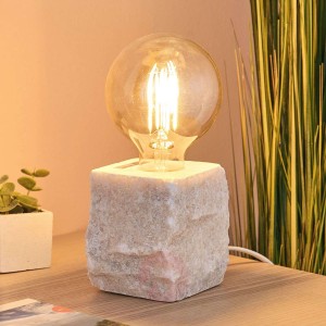 Lampa stołowa Stone, biały marmur