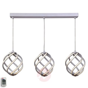 3-punktowa lampa wisząca LED Twist, aluminium