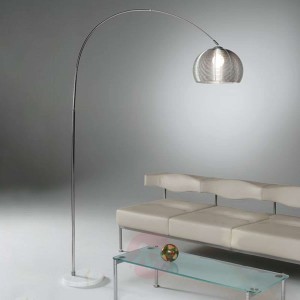 Lampa stojąca GRATA z metalu z marmurową podstawą