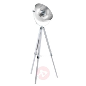 Lampa podłogowa Covaleda trójnóg biała/srebrna
