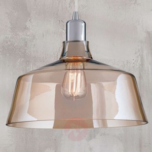 Szklana lampa wisząca Saroja, koniakowy