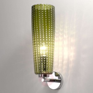 Szklana lampa ścienna Perle, zielone jabłko