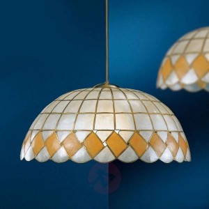 Lampa wisząca ASHTON, styl Tiffany z masy perł. 50