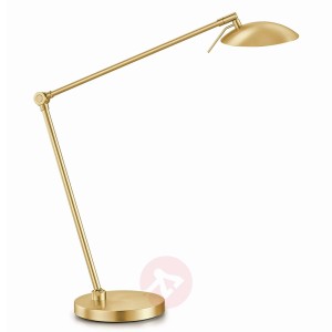 Ściemniana lampa stołowa LED BEATRICE mosiądz/mat