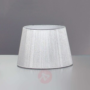 Duży abażur z organzy chromowany