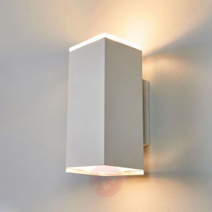 Biała, kanciasta lampa sufitowa LED Scarlet