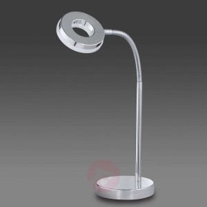Chromowana lampa stołowa LED RENNES
