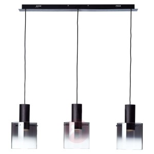 Lampa wisząca LED Beth, szkło czarne, 3-pkt.