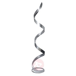Srebrna lampa stojąca LED Spirala