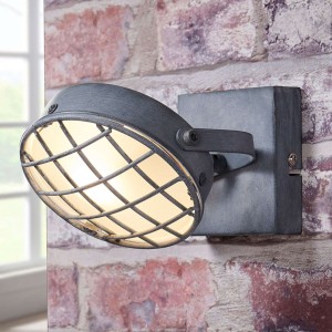 Szary dymny reflektor LED Tamin, styl industrialny