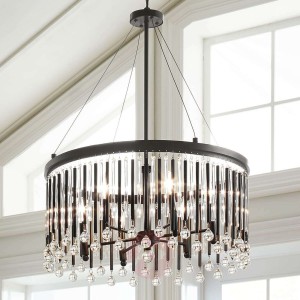 Czarująca lampa wisząca Piper, ozdoby z kryształów