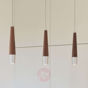 Lampa wisząca LED Conico z drewnem orzechowym