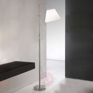 Tekstylna lampa podłogowa Lilly, nikiel, regulacja