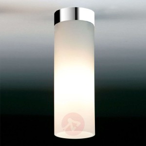 Biała matowa lampa sufitowa DELA BOX, chrom
