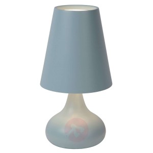 Niebieska metalowa lampa stołowa Isla