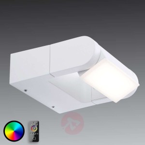 Biały kinkiet zewnętrzny LED Q-Albert, sterowany