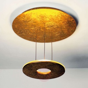 Złota lampa sufitowa LED Saturn