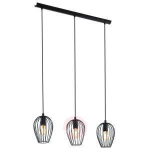 Lampa wisząca Newtown, czarna, 3-pkt. długa