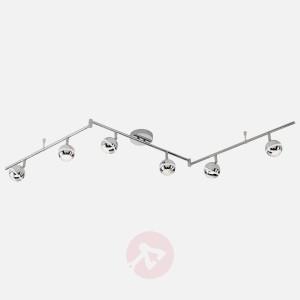 6-punktowa Lampa sufitowa Groove z LED chrom