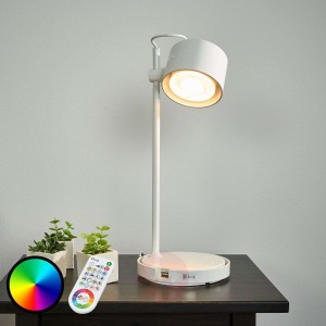 Błyszcząca biała lampa stołowa LED IDual Jasmine