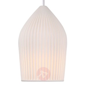 Biała ceramiczna lampa wisząca Reykjavik Ø 12 cm