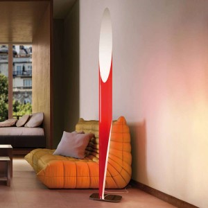 Kunsztowna lampa stojąca Shakti czerwona