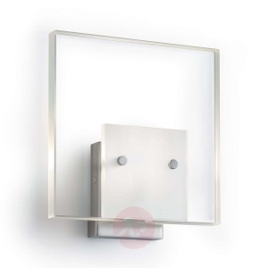 Satynowana lampa ścienna GLASS matowy nikiel