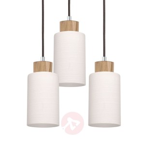 Okrągła 3-pkt. lampa wisząca Bosco, dąb olejowany