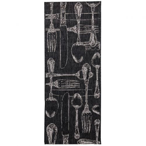 Dywan Cottage Cutlery black/wool 60x180cm