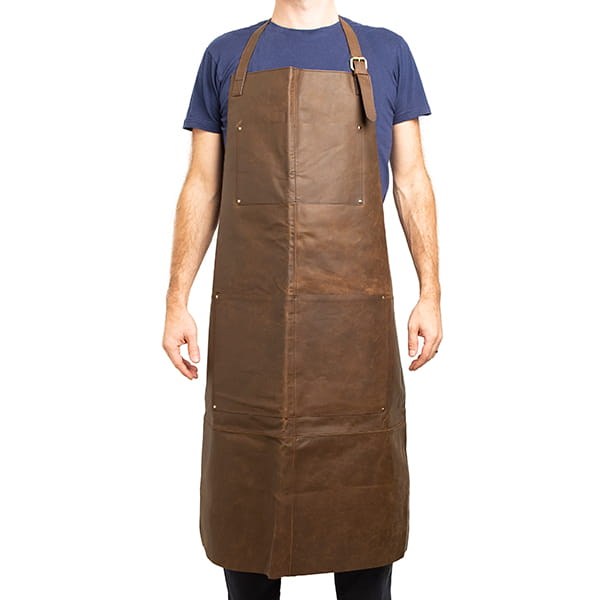 Crazy Horse Full Leather Apron in a Brown/Brush Antique