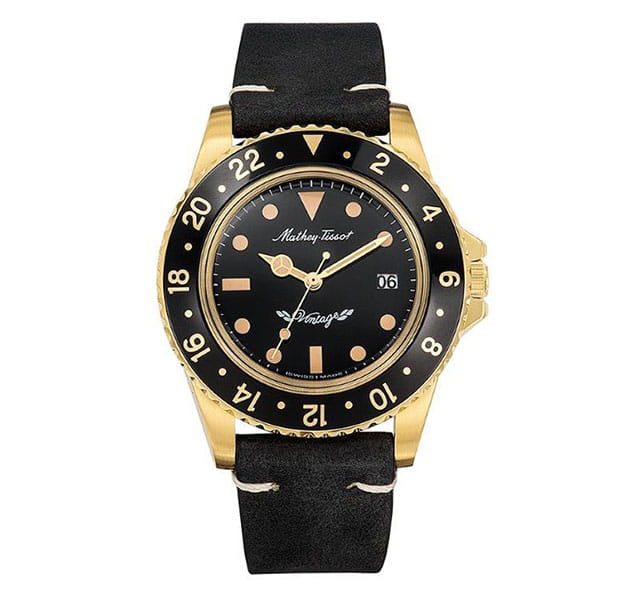 Mathey-Tissot Cadet Roly Vintage Gent's Watch with Swiss Quartz Movement and Genuine Leather Strap